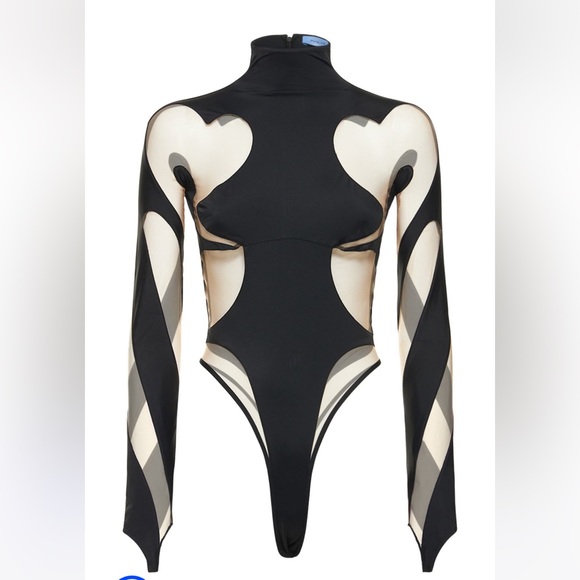 MUGLER
Jersey & tulle high neck bodysuit - Picture 3 of 11